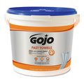 Gojo FAST TOWELS Hand Cleaning Towels, Cloth, 9 x 10, Blue 225/Bucket 6299-02